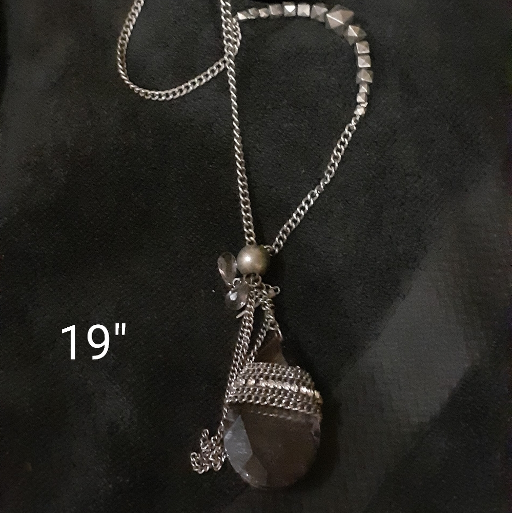 19" purple stone necklace